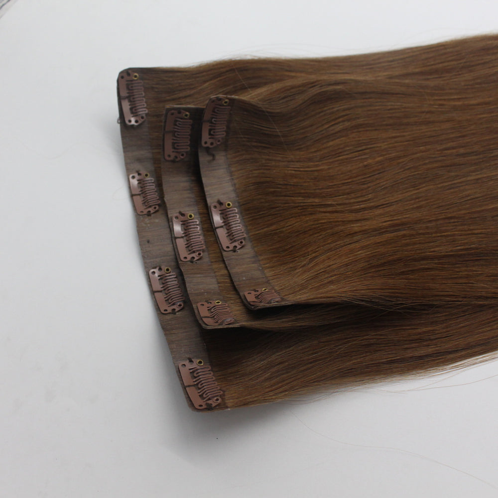 Hair clips in human hair extension