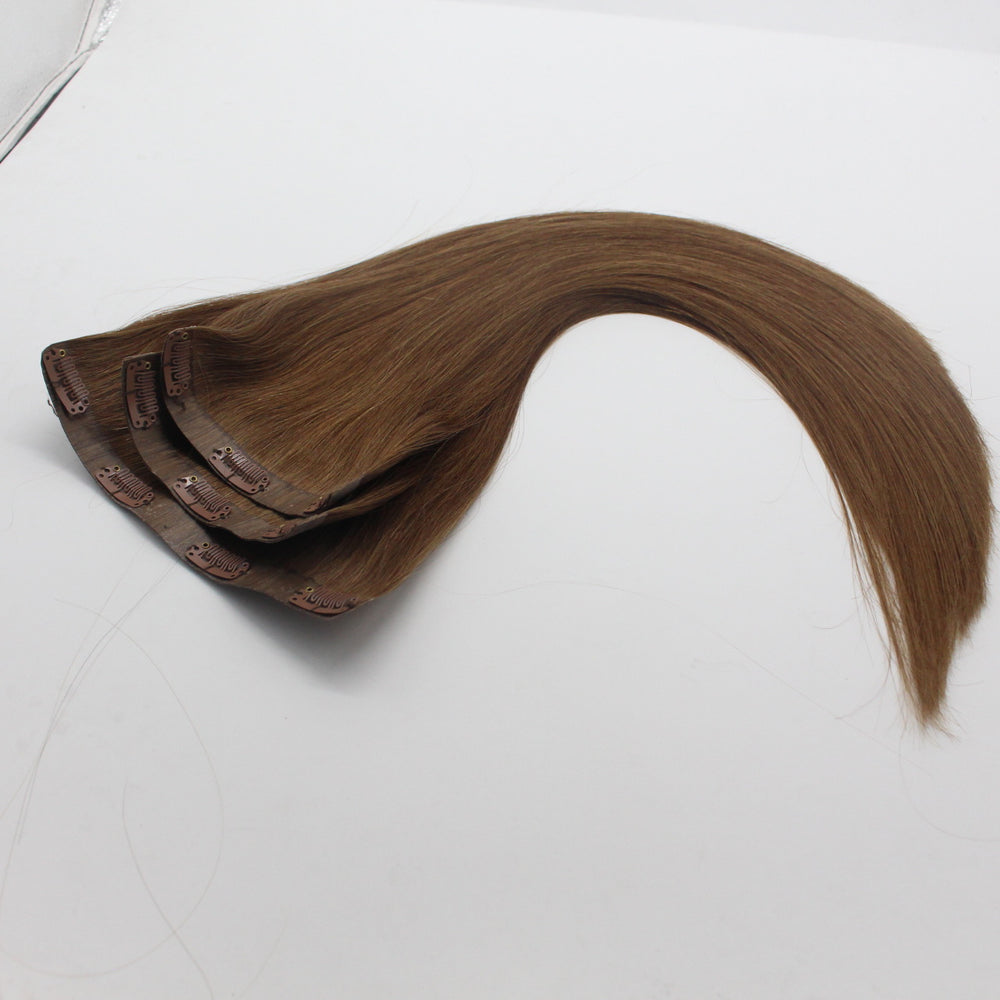 Hair clips in human hair extension