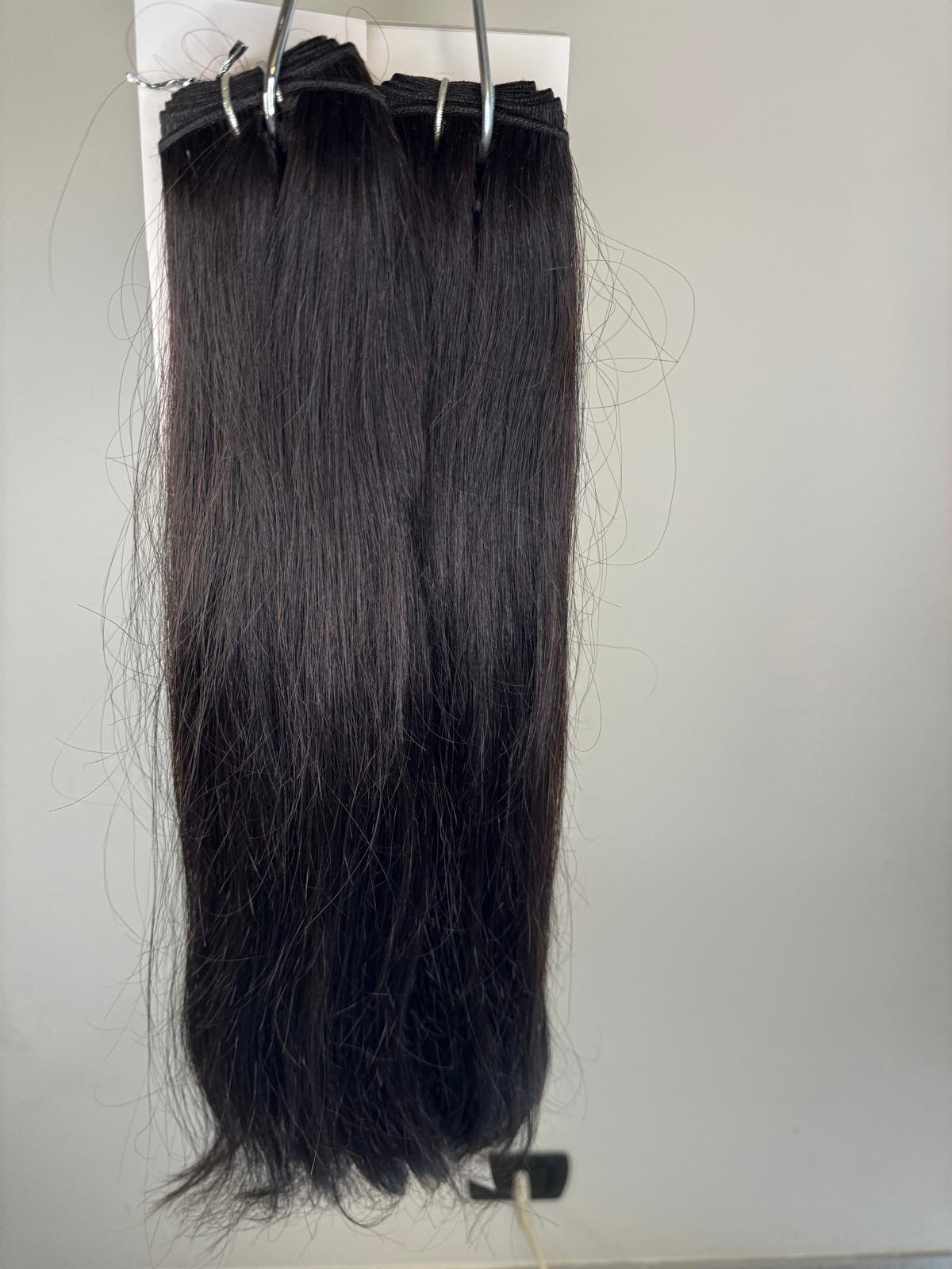 Indian hair weft straight extensions Length-18”-45cm