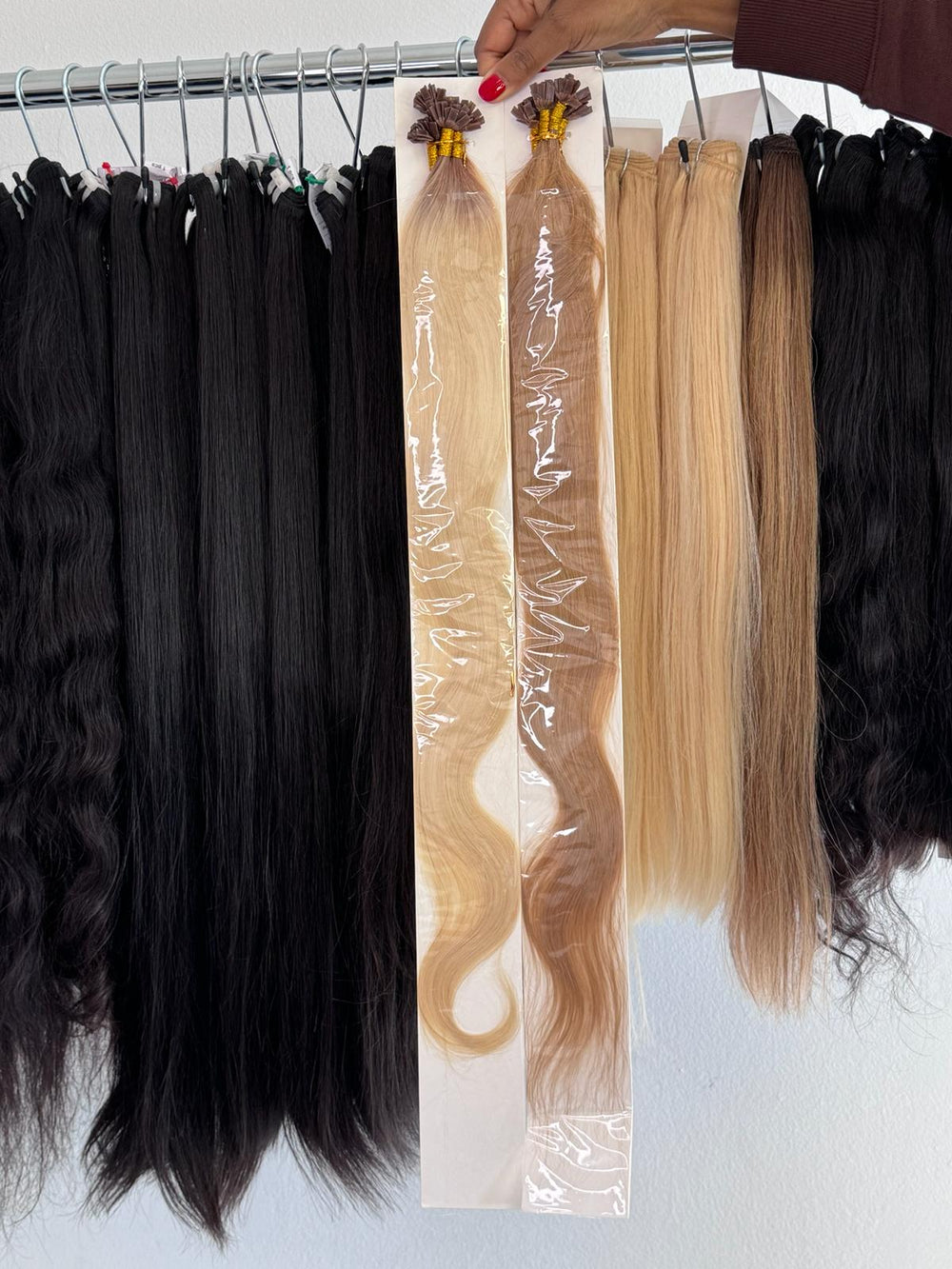 Brown Flat Keratin Tip Human hair extensions